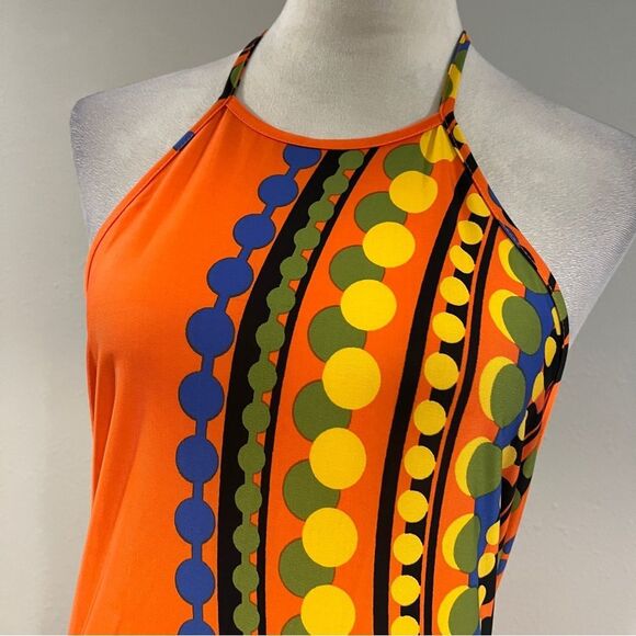 Venus Vibrant Orange Halter Maxi Dress size medium - Picture 2 of 14